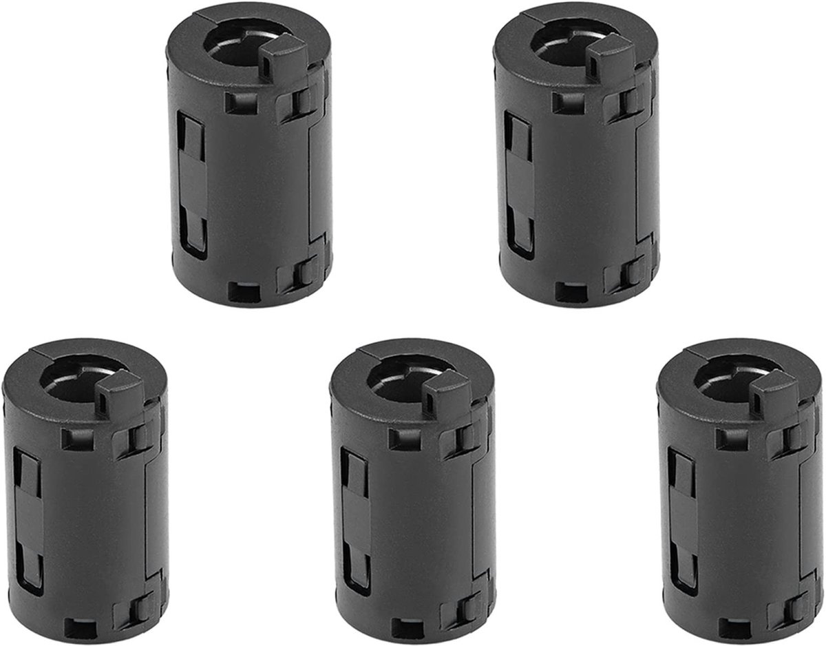 Dailygoods - Ferriet-kernring 11 mm - Set van 5 Stuks, Zwart