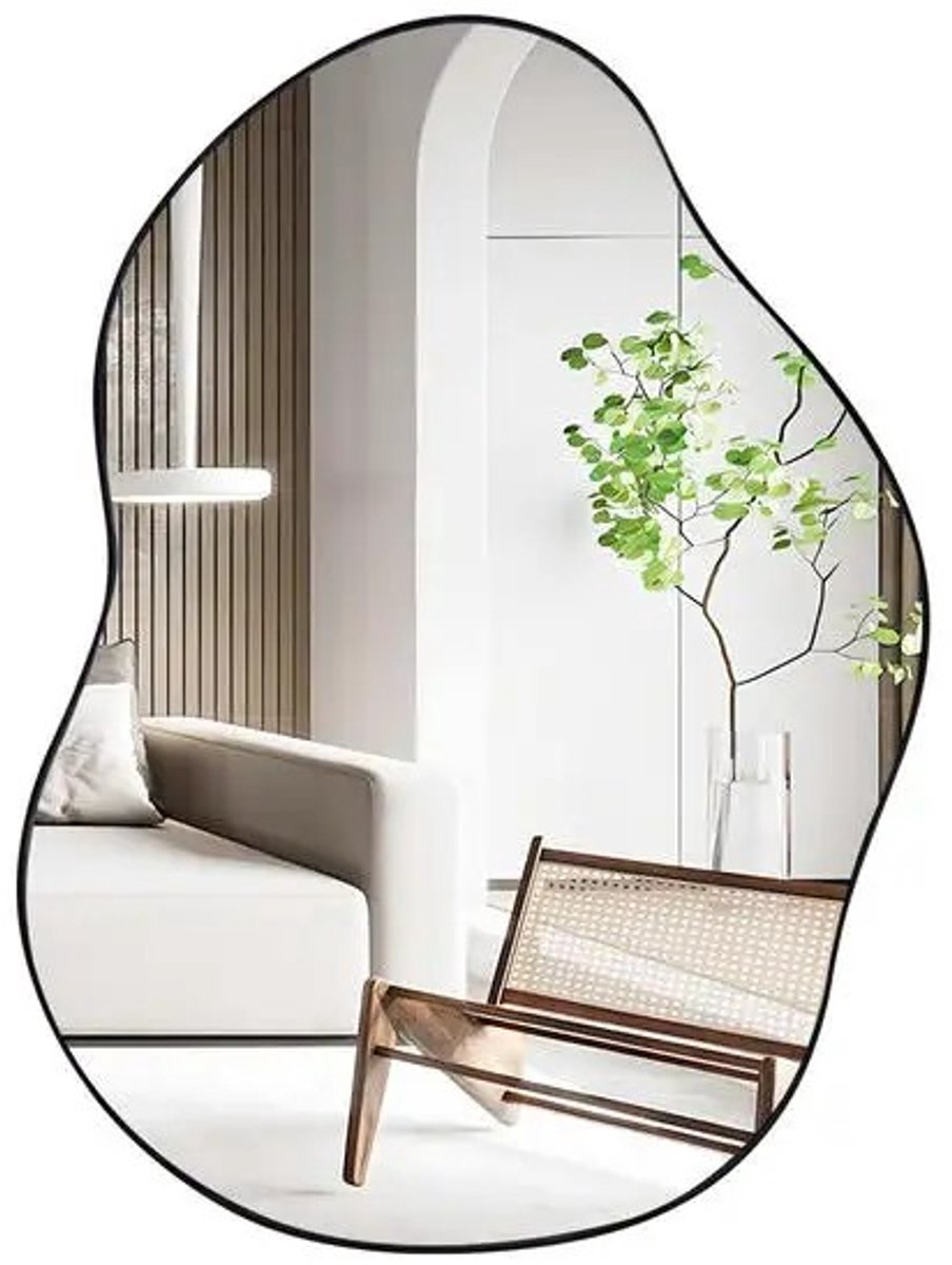 Dailygoods 22" x 30,5" onregelmatige wandspiegel met premium achterplaat - zwart