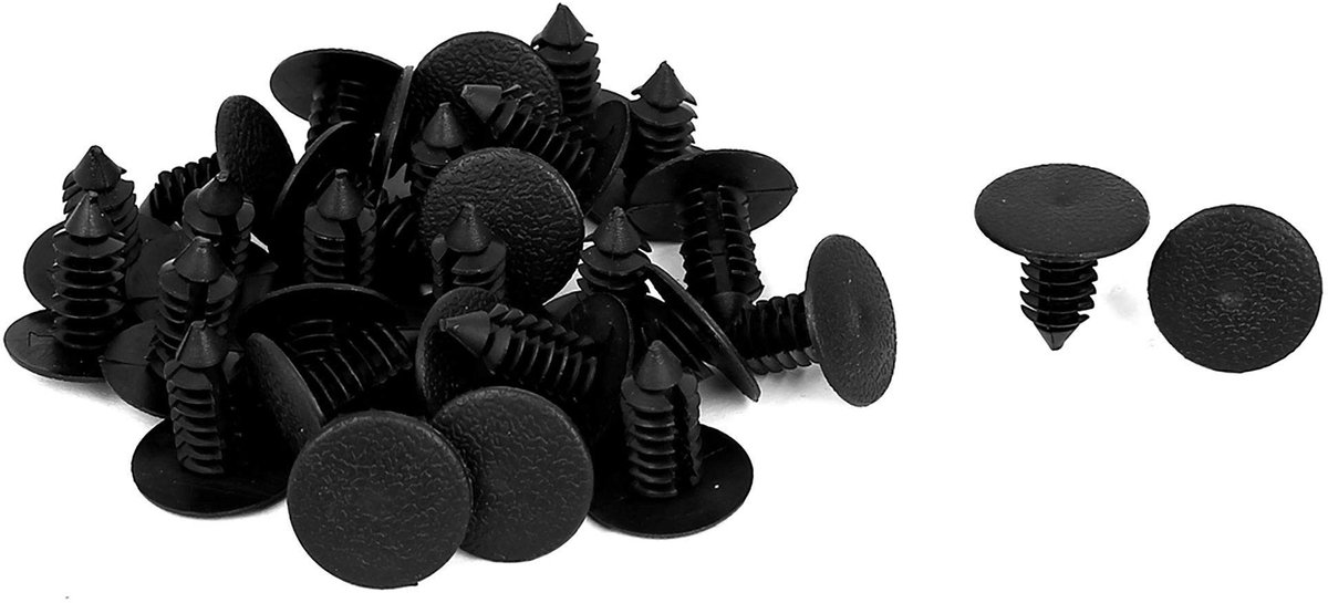 Dailygoods- Spatbordclips 30 Stuks - Bevestigingsclips Auto - Klinknagels - Universele Clips - Plastic - 9mm x 8mm