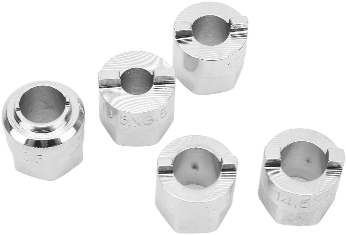 Dailygoods- Schokdemper Moerdop Set - 5 Stuks - Roestvrij Staal - Voor Auto's - Verschillende Maten - Efficiënte Montage
