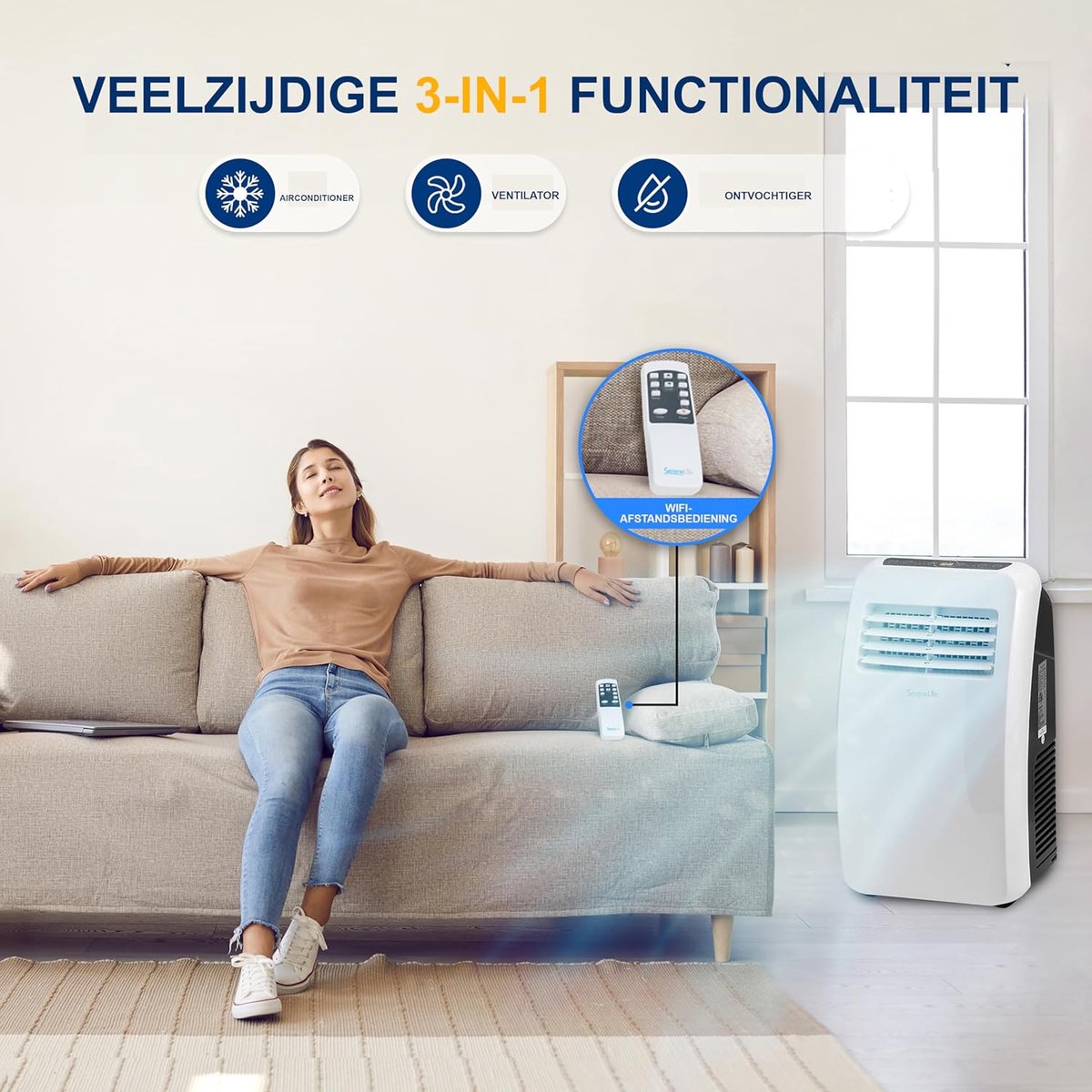 Mobiele Airco 7000 BTU - 3-in-1 Koelen, Ontvochtigen, Ventileren thumbnail 5