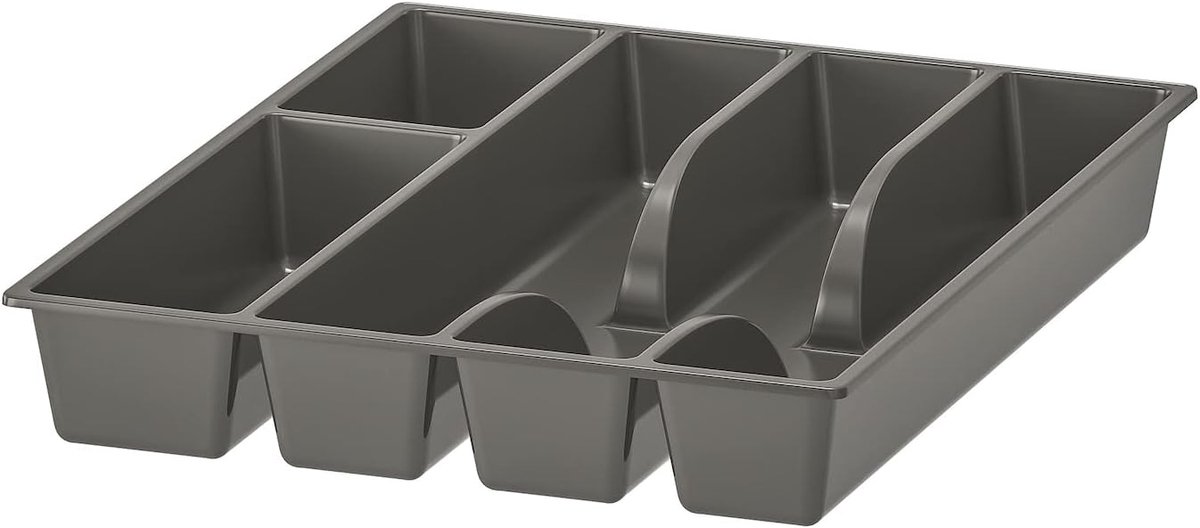 Bestekbak - Bestek organizer - Keuken lade indelen - Makkelijk te reinigen - 31 x 26 x 4 cm - Grijs