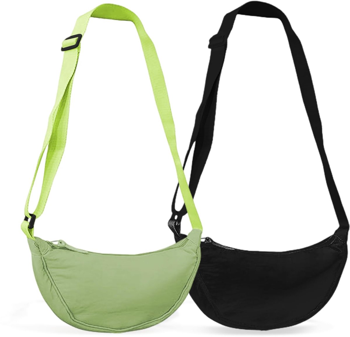 Dailygoods- Crescent Bag - 2 Stuks - Nylon - Dames/Heren - Crossbodytas - Verstelbare Schouderband - 30 x 16 x 6 cm - Schoudertas