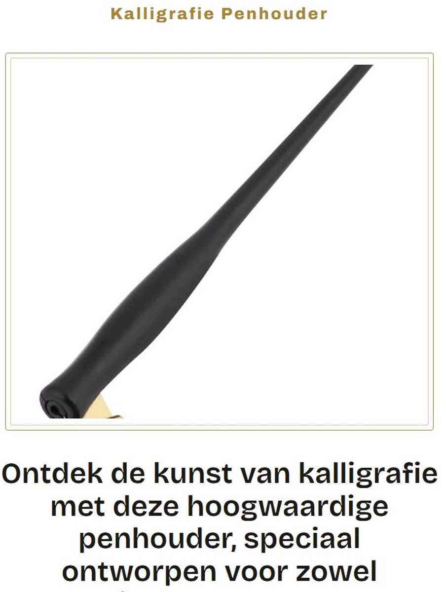 Dailygoods- Kalligrafie Penhouder - Schuine Dip Pen Handvat - Verwijderbare Metalen Flens - Lichtgewicht en Duurzaam - Geschikt voor Beginners