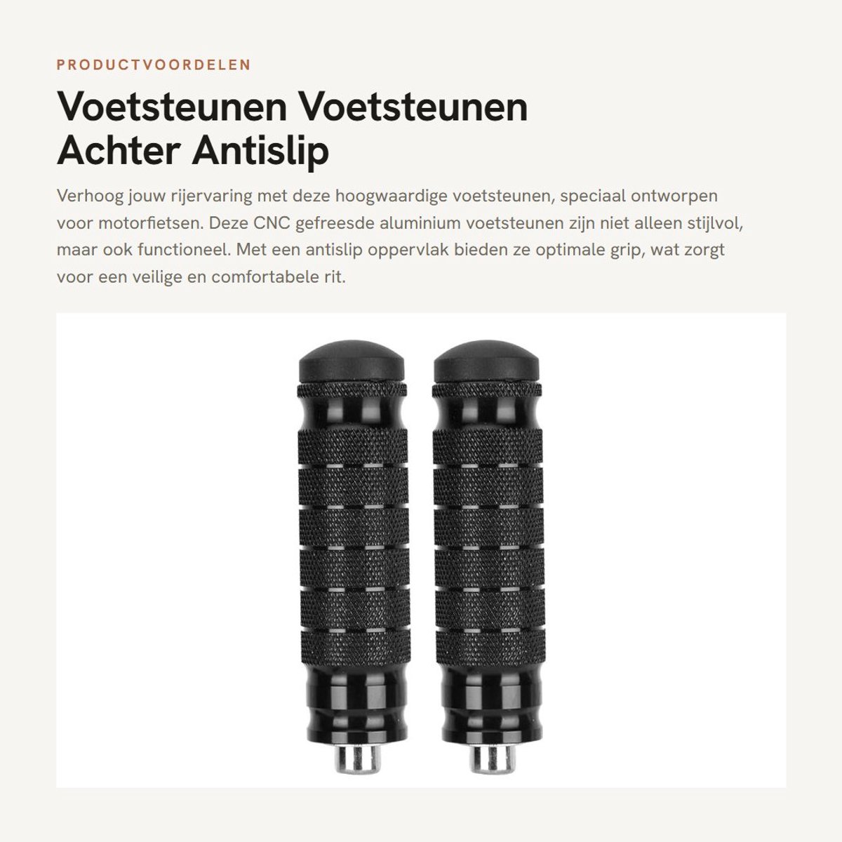 Dailygoods- Voetsteunen Antislip - Voetsteunen Achter - CNC Aluminium - 2 Stuks - M8 Bout - Comfortabel Ontwerp - Motorvoetsteunen