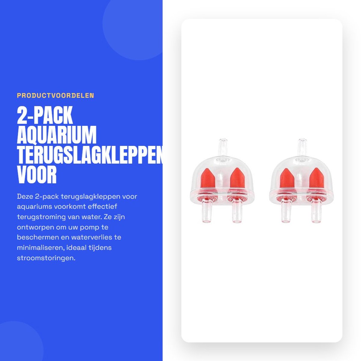 Dailygoods - 2-Pack Aquarium Terugslagkleppen voor Luchtpompen