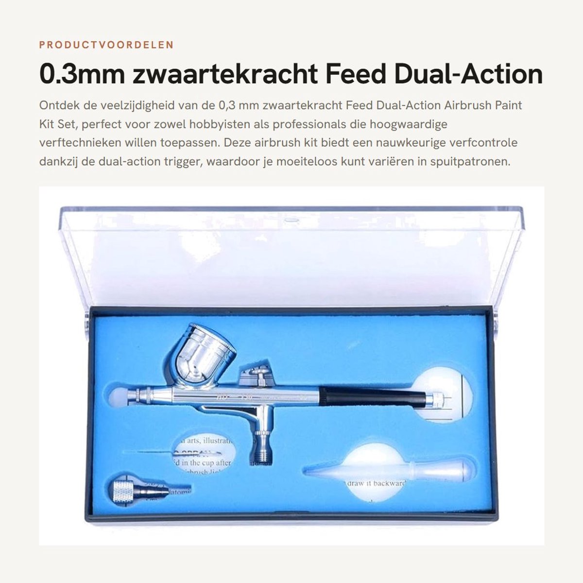 Dailygoods - 0.3mm zwaartekracht Feed Dual-Action Airbrush Paint Kit Set - Perfect voor Verven - Onderhoudsvrij - Multi - Gebruiksvriendelijk - Ideaal...