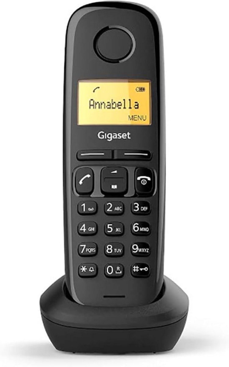 Draadloze Telefoon - Huistelefoon - Thuis Bellen - Groot Telefoonboek - 50 Contacten - Zwart