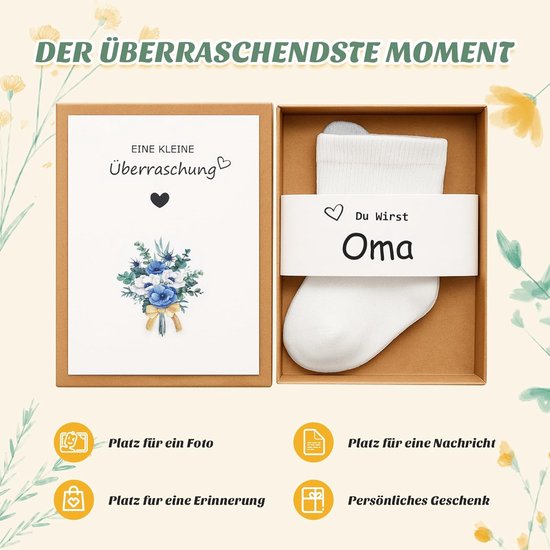 Zwangerschapsaankondiging Cadeau met Babysokjes voor Wordt Opa, Oma of Papa van Merkloos — afbeelding 5