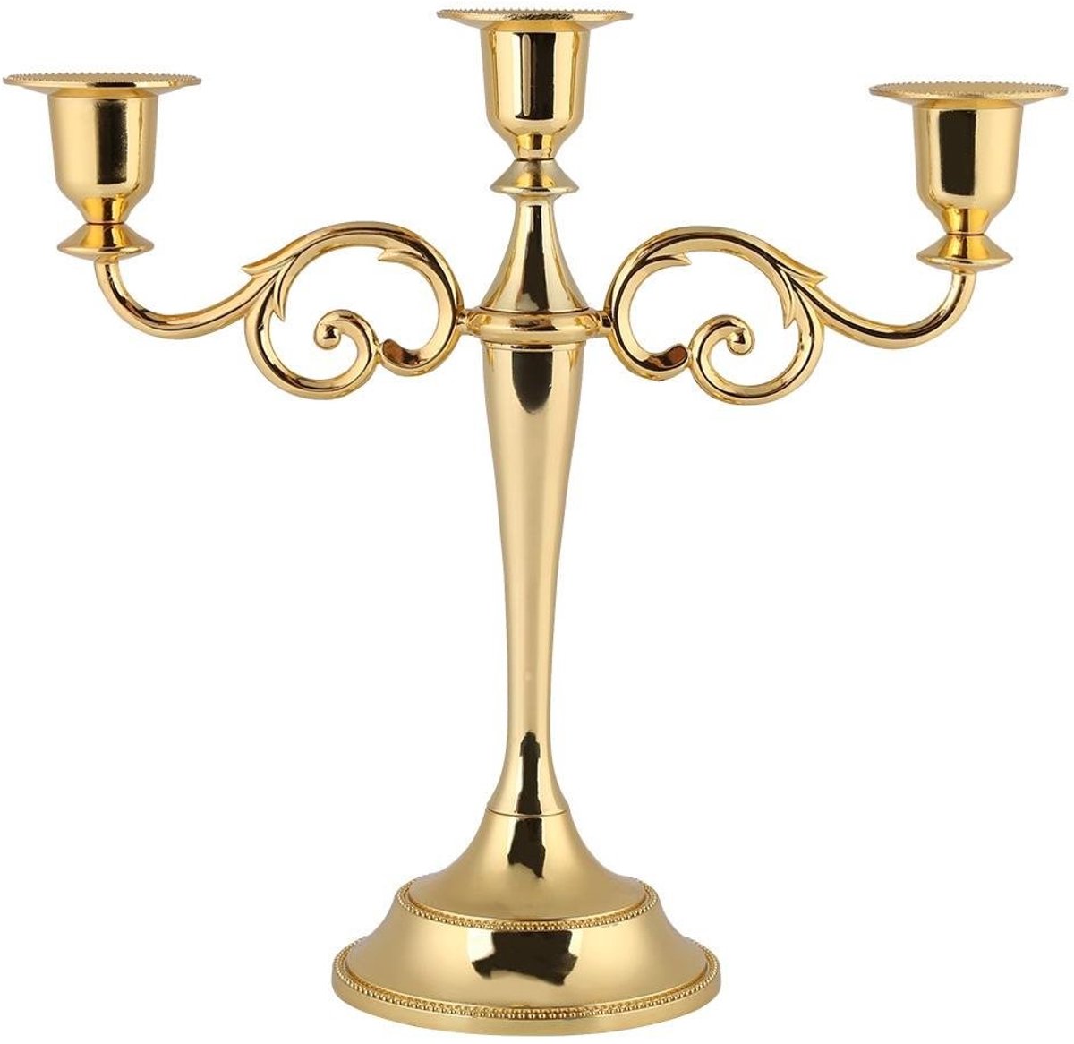 Dailygoods- Kandelaar 3-armig Hoogwaardig - Metalen Kandelaar - Robuust - Duurzaam - Elegante Decoratie - 30 cm Hoog - Kaarsenhouder