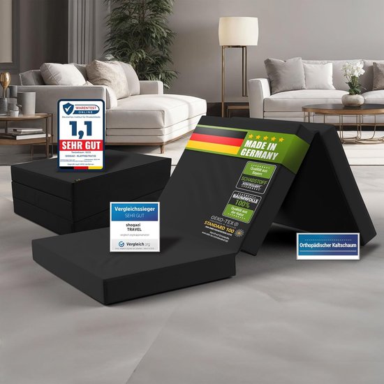 Opvouwbare Gastenmatras 80x200 cm - 12 cm Dikke Comfortabele Slaapmat van Merkloos — afbeelding 3