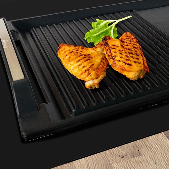 Grillplaat - Grillpan inductie - Binnen grillen - Gegoten aluminium - 20 x 36 cm - Zwart — afbeelding 2