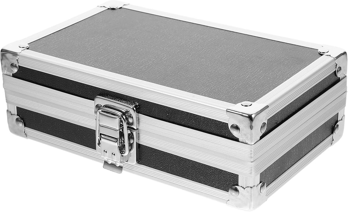 Aluminium Koffer - Metalen Aktetas - Veilige Opslag - Schokbestendige Voering - 18 x 11 cm - Zwart