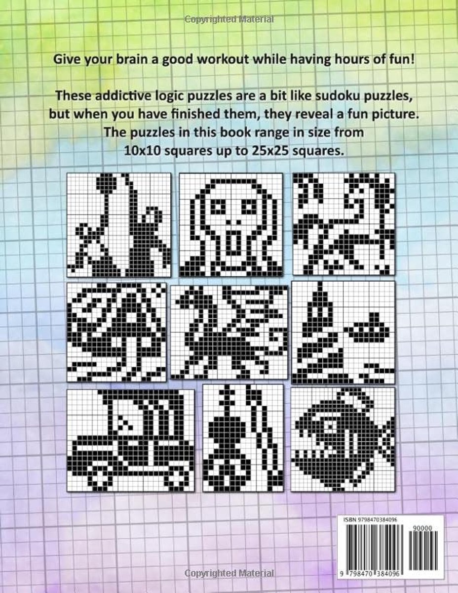 Nonogram Puzzelboek - Logische Puzzels - Hersenen Trainen - 300 Kleine Puzzels - 146 Pagina's - Zwart Wit