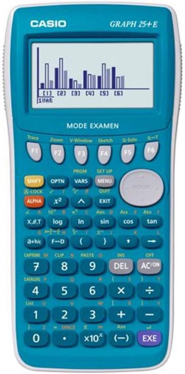 Grafische Rekenmachine - Wetenschappelijke Calculator - Studie en Werk - Iconen Menu - 8 Regels Display - Blauw Grijs