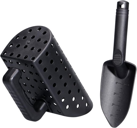 Metaaldetector Schep Set - Zandzeef Graver - Schatten Vinden - Robuuste Plastic Constructie - 26 cm Lengte - Zwart — afbeelding 3