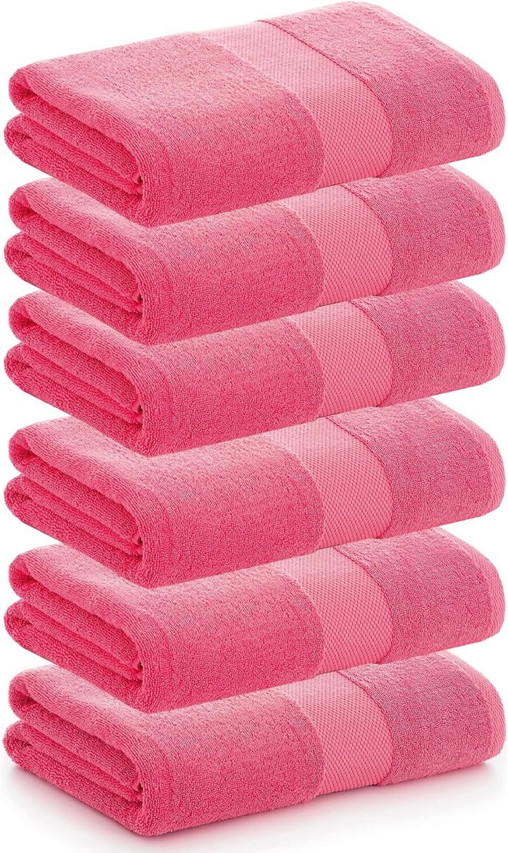 Set handdoeken - Zachte doeken - Badkamer comfort - 100% gekamd katoen - 30 x 50 cm - Fuch