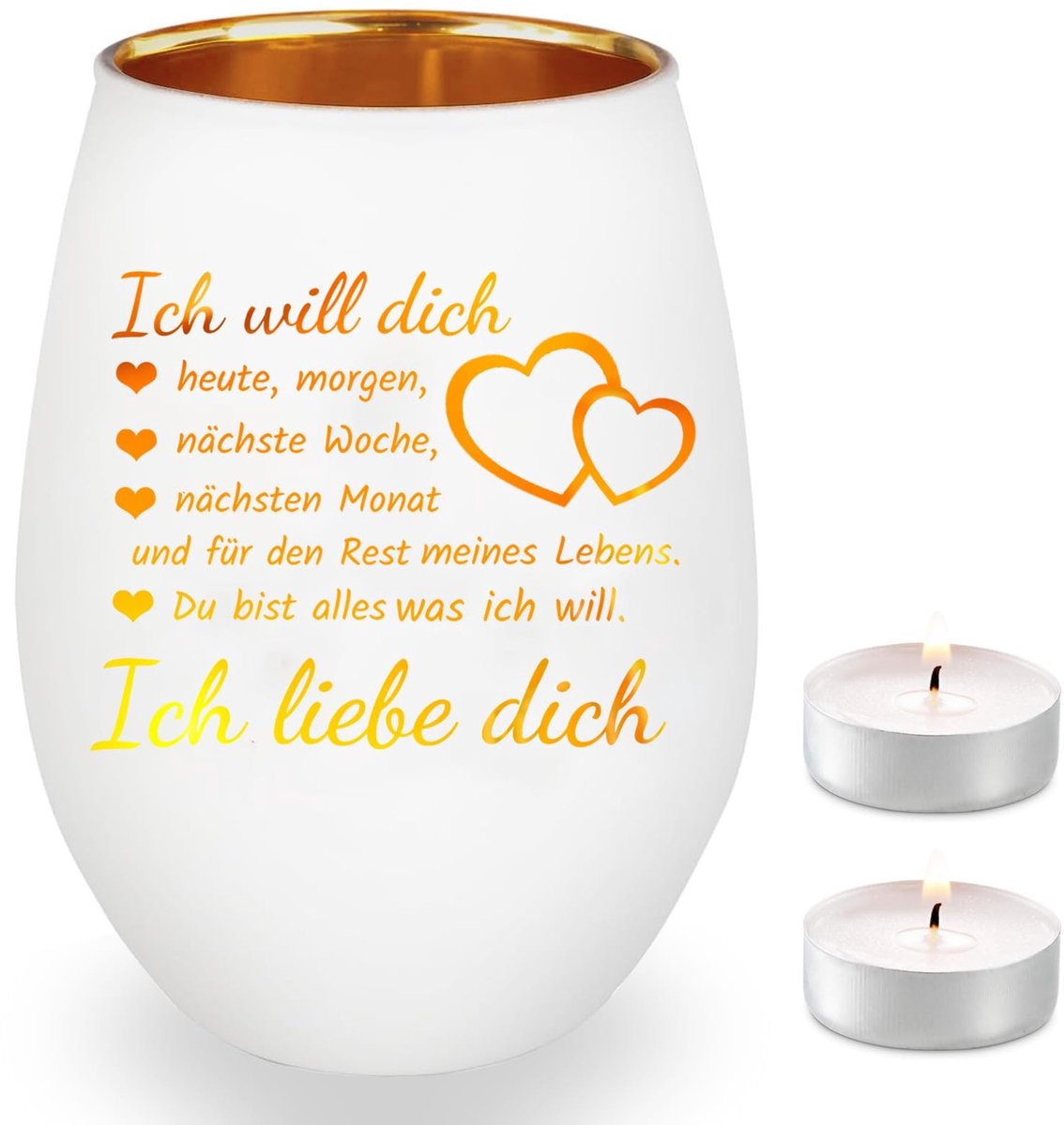 Dailygoods- Theelichthouder met Gravure - Windlicht Glas - Cadeau voor Vrouwen - Theelichtjes - Decoratieve Kaarsenhouder - Persoonlijk Geschenk