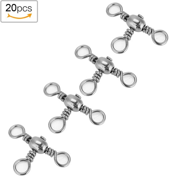 Dailygoods- Draaibare Connector - Drievoudige Wartel - Duurzaam - Roestvrij Staal - Flexibel - 20 Stuks - 29mm Lengte - Rolwartel van Dailygoods — afbeelding 2