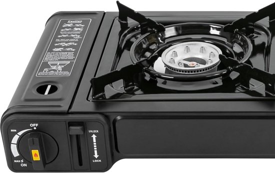 Draagbare Gasbrander - Tafelgrill Kooktoestel - Buiten Koken - Twee Branders Grillplaat - 61.5 x 27 cm - Zwart — afbeelding 5