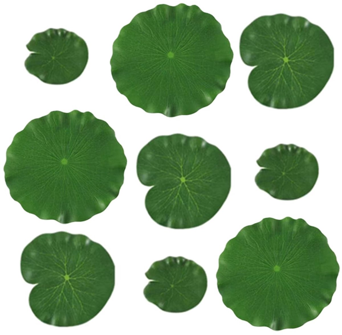 Dailygoods- Kunstlotusbladeren - 9 Drijvende Schuimkussens - Realistische Decoratie - Voor Zoetwateraquaria - Milieuvriendelijk EVA-schuim - Flexibel en Lichtgewicht - Waterlelies