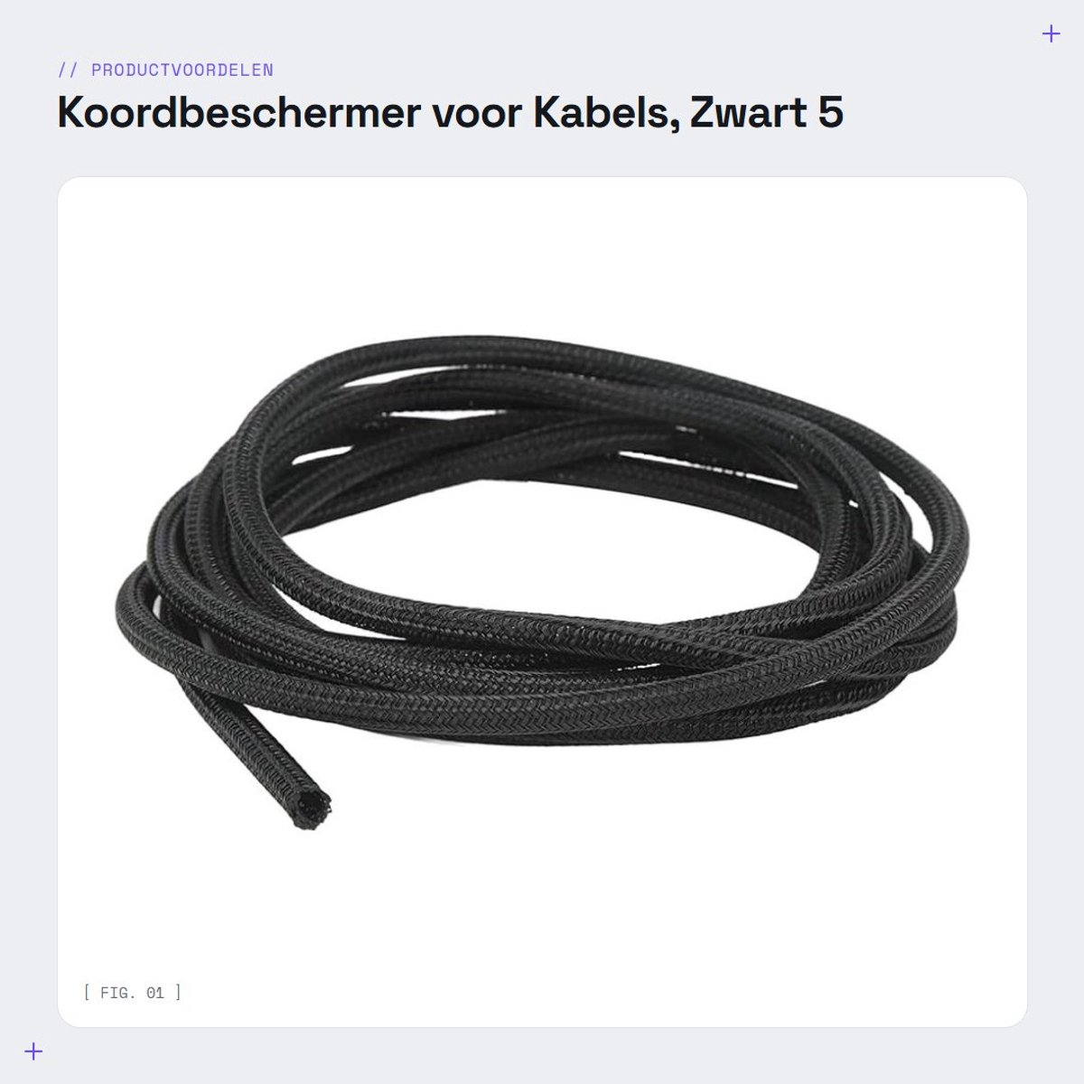 Dailygoods- Koordbeschermer Hoge Taaiheid - Kabelhuls - Brandwerend - Polyethyleen - 5 mm - 3 Meter/10ft
