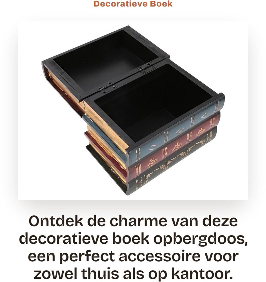 Dailygoods- Boekopbergdoos Antiek - Decoratieve Opbergdoos met Deksel - Houten Opbergdoos - Faux Boeken - Geheim Compartiment - Perfect voor Sieraden en Waardevolle Spullen