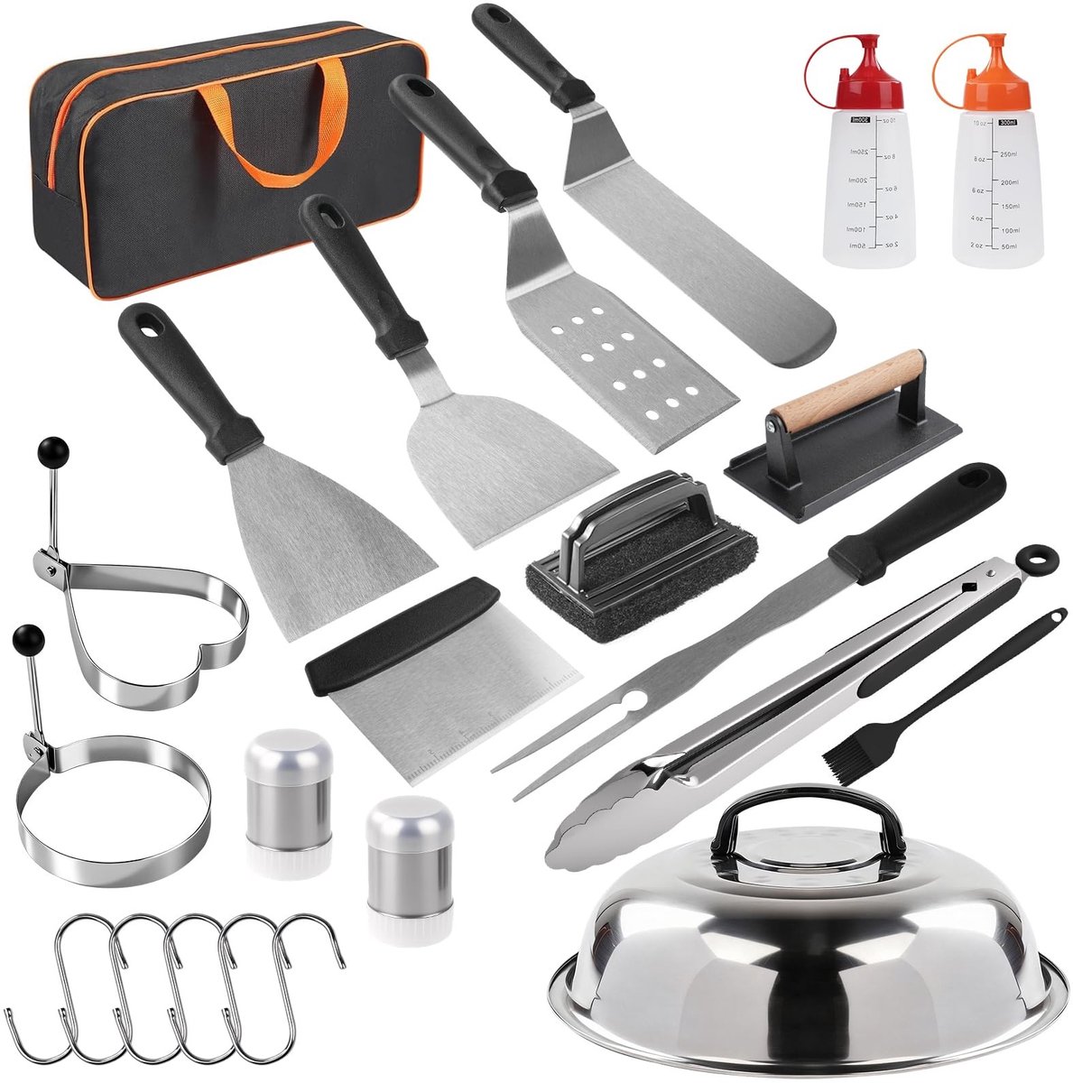 Dailygoods- Barbecue Bestek Set 23 Stuks - Grillaccessoires - Roestvrij Staal - Hittebestendig Handvat - Professioneel Bakgereedschap - Duurzaam - Grillset