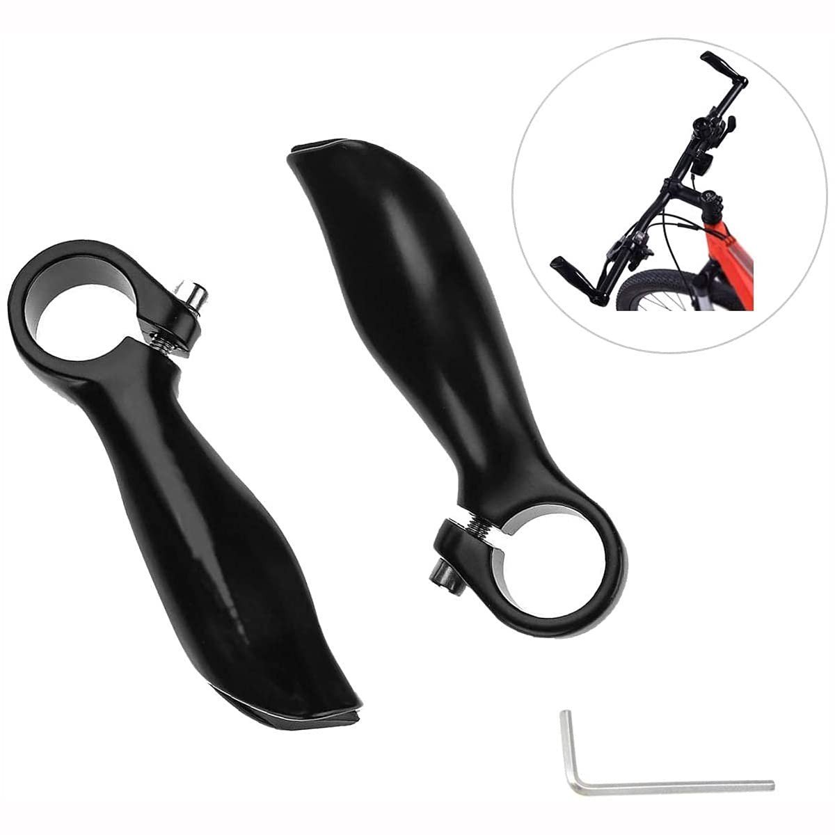 Dailygoods- Fiets Handvat Bar End Grip - Aluminiumlegering - Ergonomische Fietshandgrepen - Geschikt voor 22,2mm Stuur - Anti-corrosie - Lichtgewicht - Fietshandvat