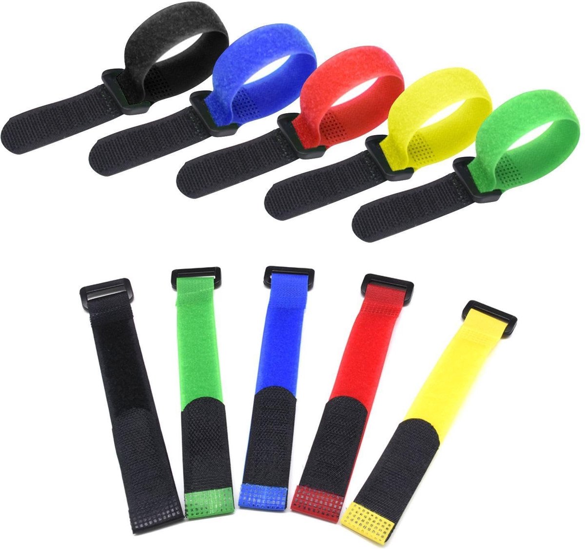 Dailygoods- Sjorbanden 10 stuks - Verstelbare Riemen - Herbruikbare Nylon Riemen - Bevestiging Voorwerpen - Duurzaam - Lichtgewicht - Bindriemen