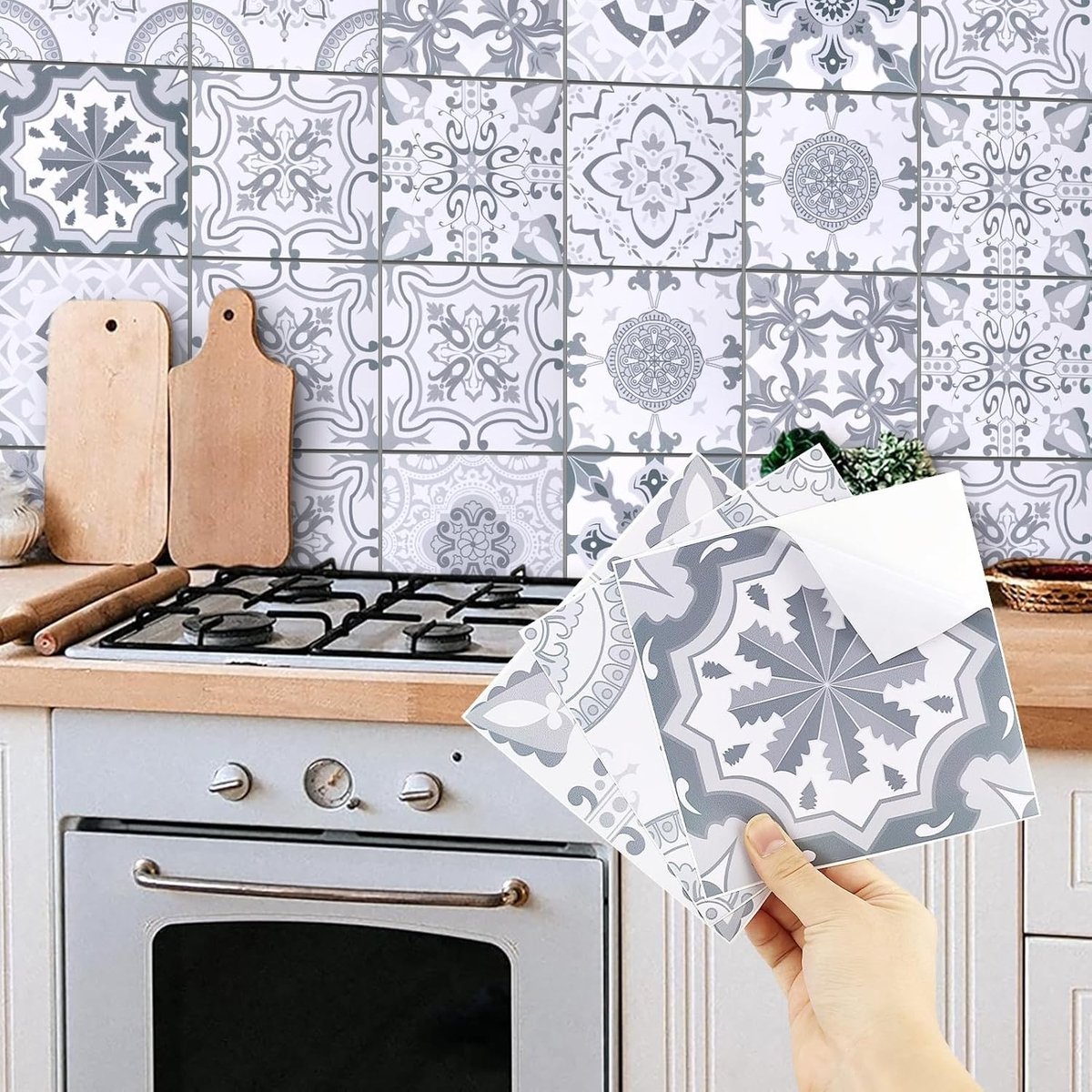 Dailygoods- Tegelstickers 24 Stuks - Zelfklevende Wandtegelstickers - Tegelstickers Keuken/Badkamer - 15 cm x 15 cm - Duurzaam/PVC - Eenvoudig te Verwijderen - Wanddecoratie