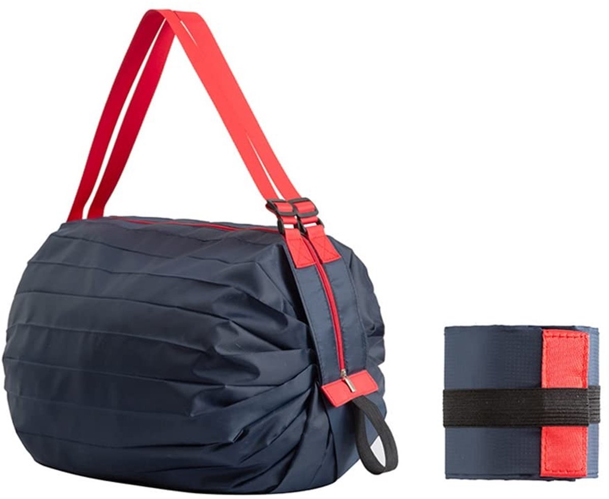 Dailygoods- Boodschappentas Opvouwbaar - Herbruikbare Tas - Sporttas - Schoudertas - Ritssluiting - Nylon Doek - Lichtgewicht 116g - Draagtas
