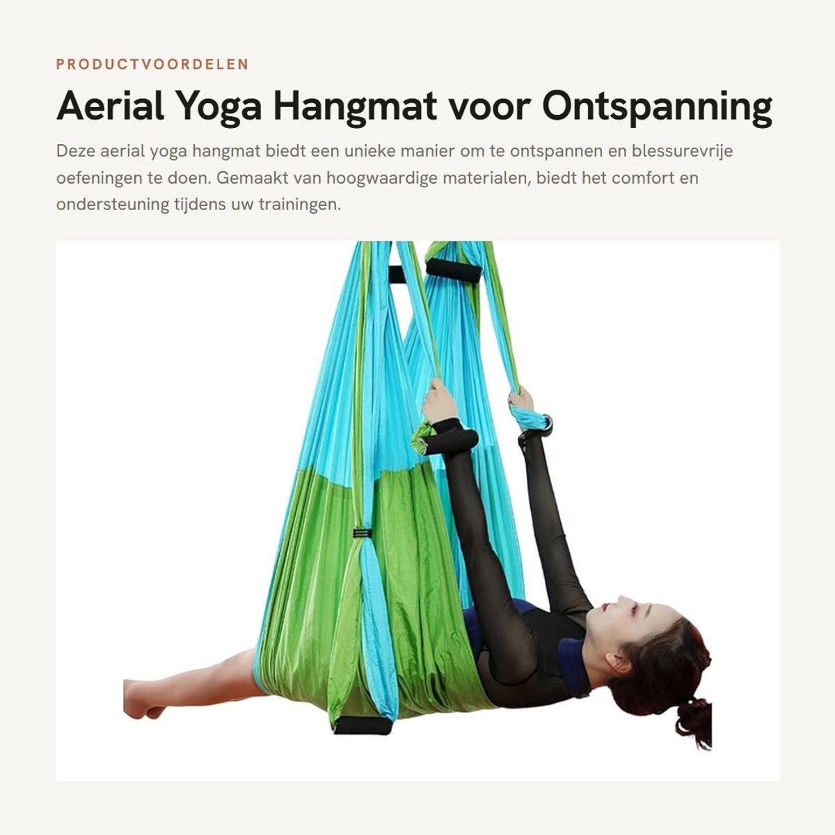 Dailygoods- Aerial Yoga Hangmat - Verstelbare Hoogte - Duurzaam Nylon - Ademend Materiaal - Blessurevrije Oefening - Comfortabele Trainingssessies - Yogahangmat