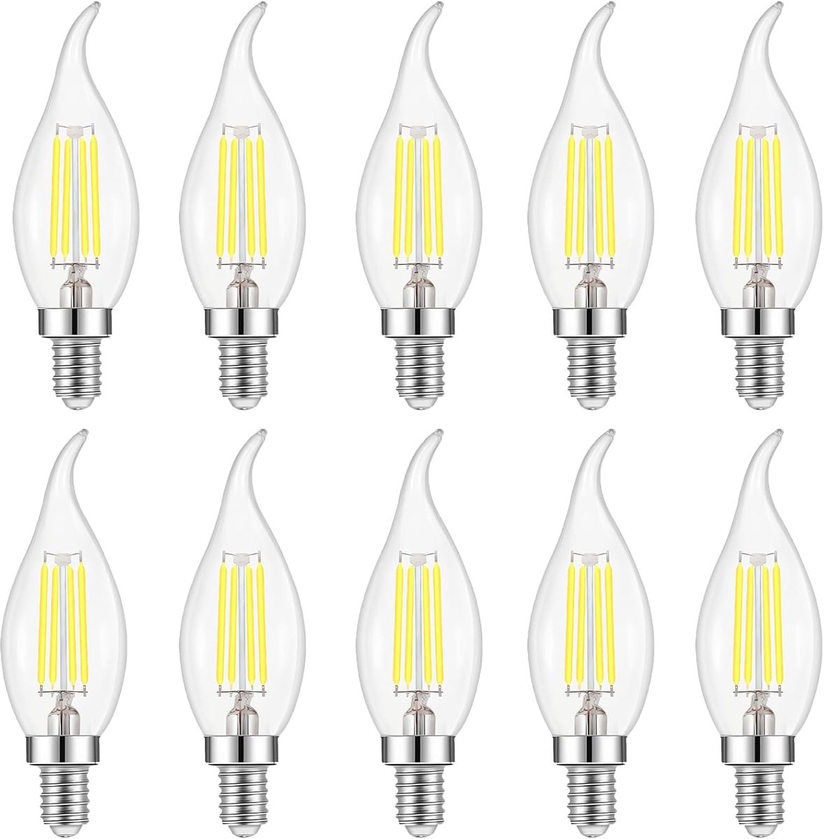 LED Kaarslamp - Kandelaar Lamp - Decoratieve Verlichting - Energiebesparend 4W - E14 Fitti