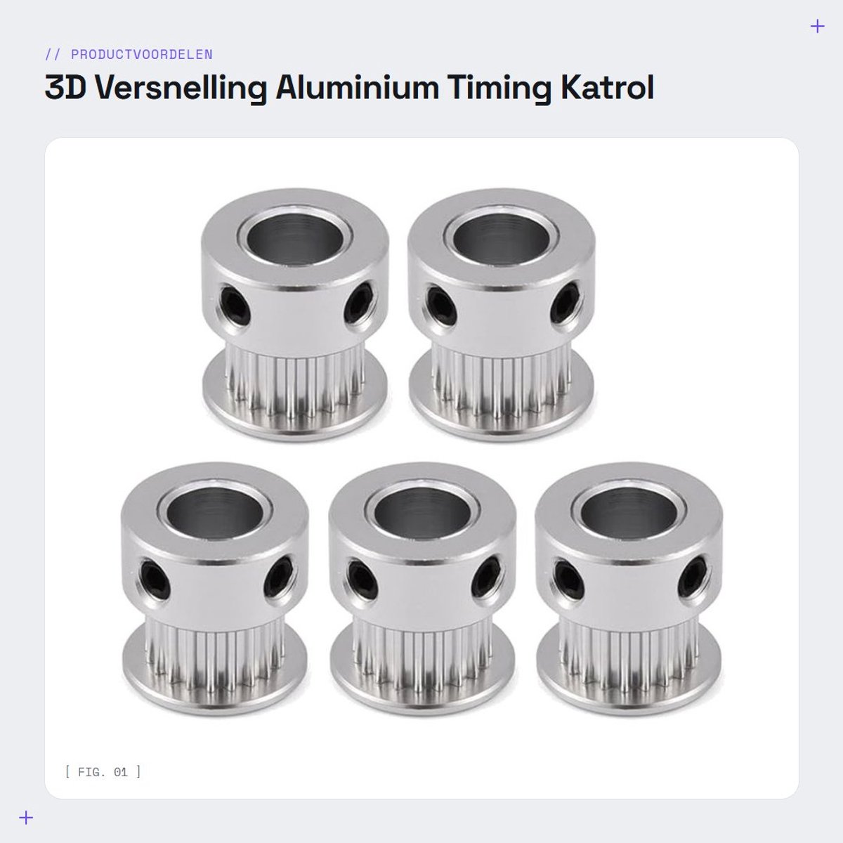 Dailygoods- Katrol 5 Stuks - Aluminium Timing Katrol 20 Tanden - Boring Diameter 5mm/8mm - Voor 3D Printer - Duurzaam - Totale Hoogte 16mm - Timing Pulley