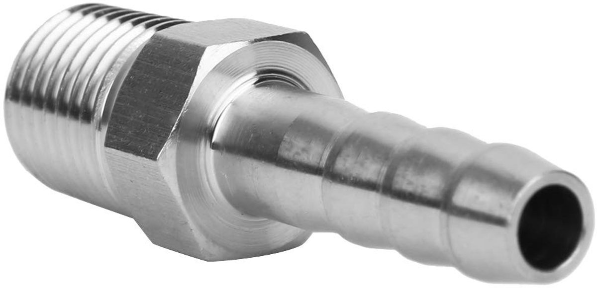 Dailygoods- Snelsluiting 1/4 - BSPT Mannelijk Draad - 8mm/10mm Barb Aansluiting - Staal - Corrosiebestendig - Lange Levensduur - Luchtkoppeling