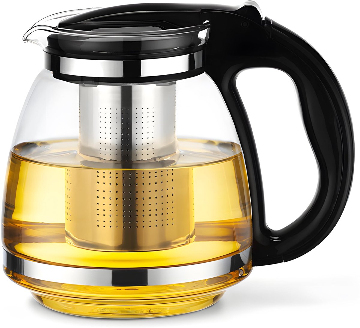 Dailygoods- Theepot Hittebestendig 2L - Theepot met Zeef - Ergonomische Handgreep - Duurzaam Glas - Vaatwasserbestendig - Veilig in Gebruik - Theekan