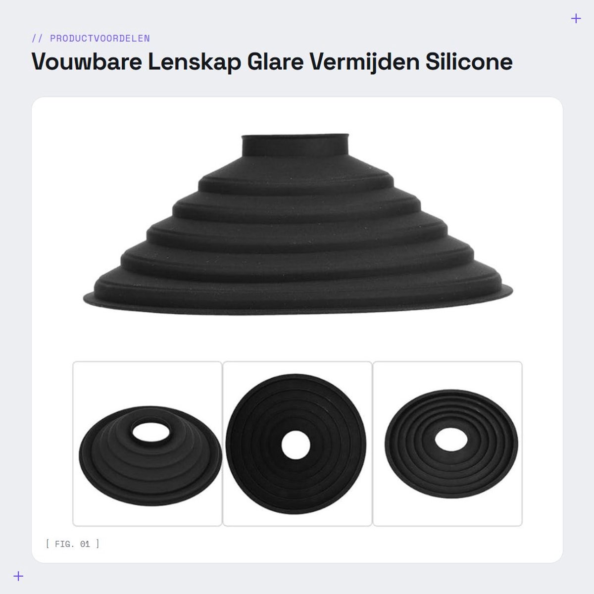 Dailygoods- Zonnekap Vermindering van schittering - Opvouwbaar - 210 mm buitendiameter - 50 mm binnendiameter - Geschikt voor DSLR camera - Ideaal voor buitenfotografie - Lenskap