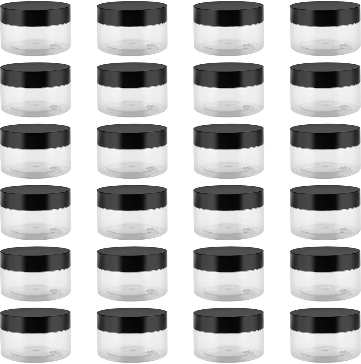 Dailygoods- Plastic Potten 24 Stuks - 100 ml - BPA-vrij - Opbergcontainer - Brede Opening - Stapelbaar - Lichtgewicht - Opbergcontainers