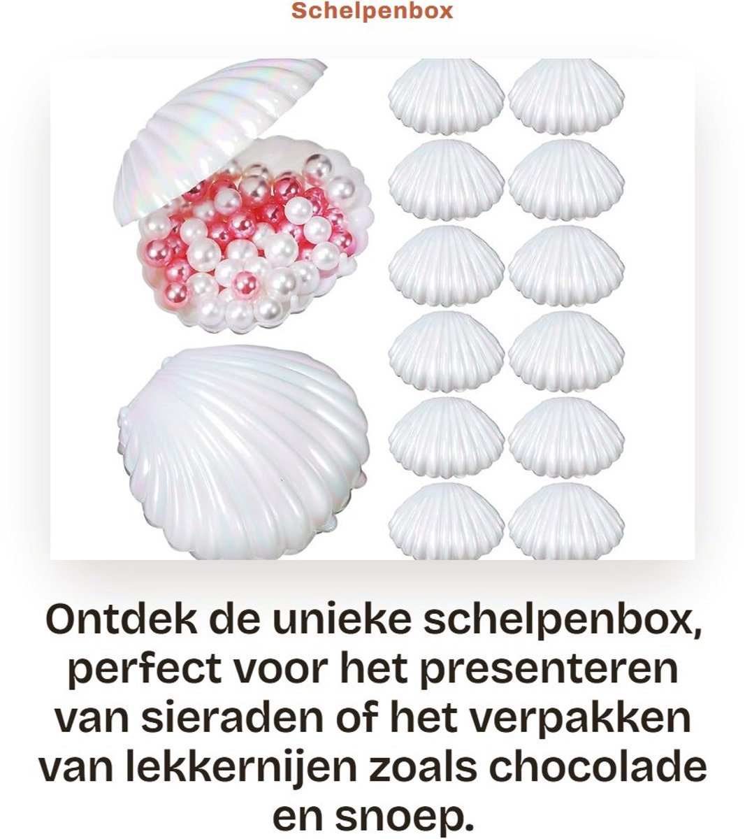 Dailygoods- Schelpenbox 15 Stuks - Schelpvorm - Sieradenhouder - Geschenketui - Snoepdoos - Creatief Gebruik - Opbergdoos