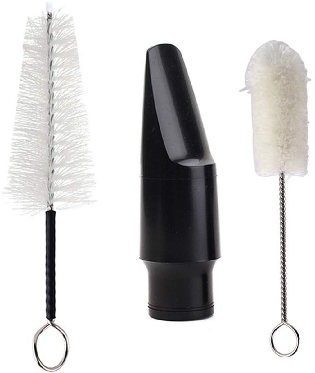 Dailygoods- Altsaxofoon Mondstuk Bakeliet - Professioneel - Reinigingsborstels - Draagbaar - Stevig - Goede Geluidskwaliteit - Saxofoon Mondstuk