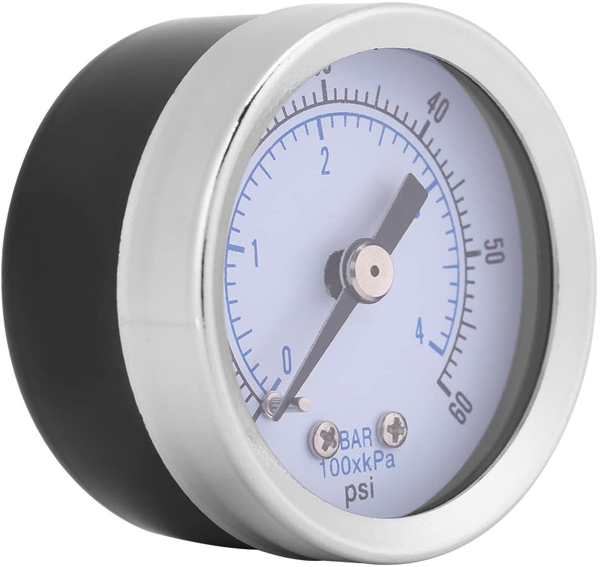 Dailygoods- Manometer 0-60 Psi/0-4 Bar - Drukmeter Lucht/Water/Olie - Wijzerplaat 4 cm - NPT-aansluiting - Metaal Schaalverdeling