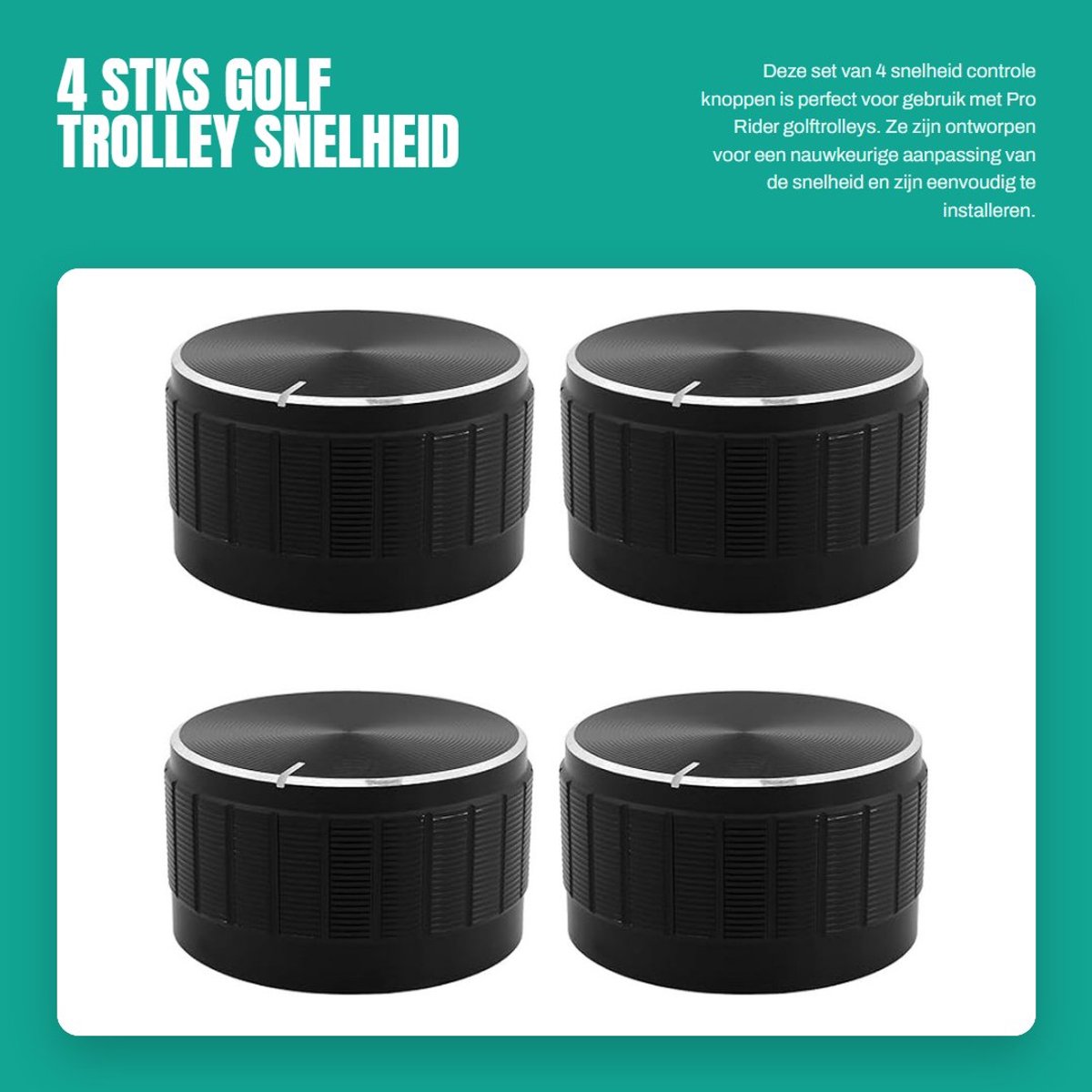Dailygoods- Snelheid Controle Knop 30x17mm - 4-Pack - Compatibel met Pro Rider - Duurzame Constructie - Precieze Pasvorm - Verbeterde Controle - Golftrolleyknop