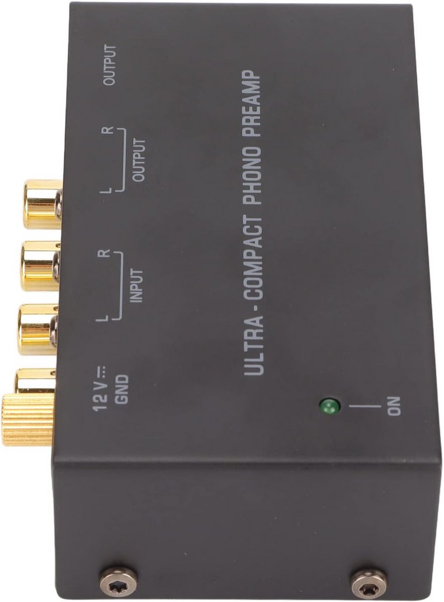 Draaitafel Voorversterker - Phono Preamp - Muziek Versterken - Geluidsarme Werking - Mini Formaat - Zwart