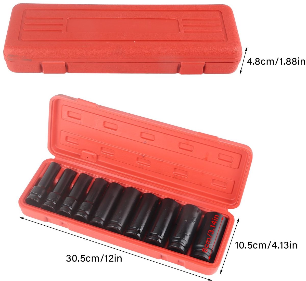 Dailygoods- Zeskantdoppen 10 x 1,2 inch - Steeksleutelset - Professionele kit - Chroom-vanadiumstaal - Opbergdoos - Voor snelle reparaties - Dopsleutelset