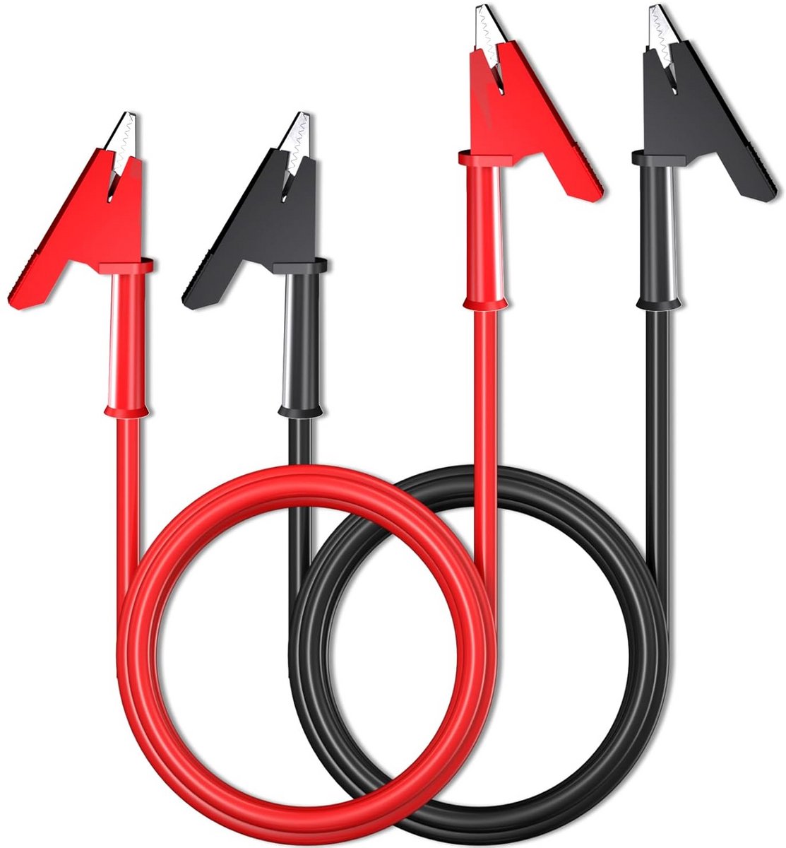 Krokodillenklemmen - Meetkabels - Elektrisch Testen - 3 Meter Lengte - 1000V 15A - Rood Zwart