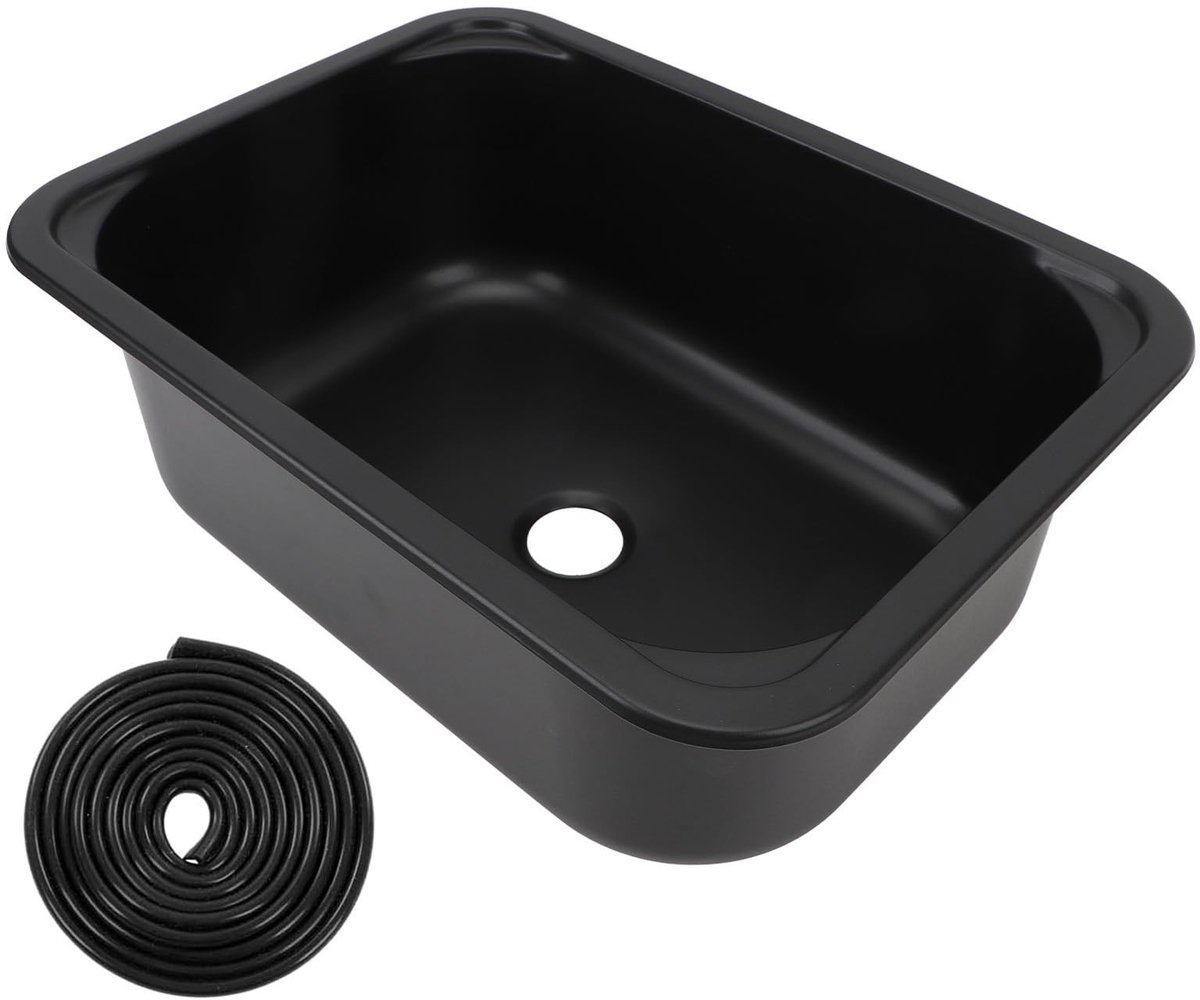 Dailygoods- Bar Sink 12L Capaciteit - Roestvrij Staal - Ingebouwde Installatie - 40mm Afvoeropening - Voor Motorhomes/Campers/Boten - Krasbestendig en Waterdicht - Keukenwasbak