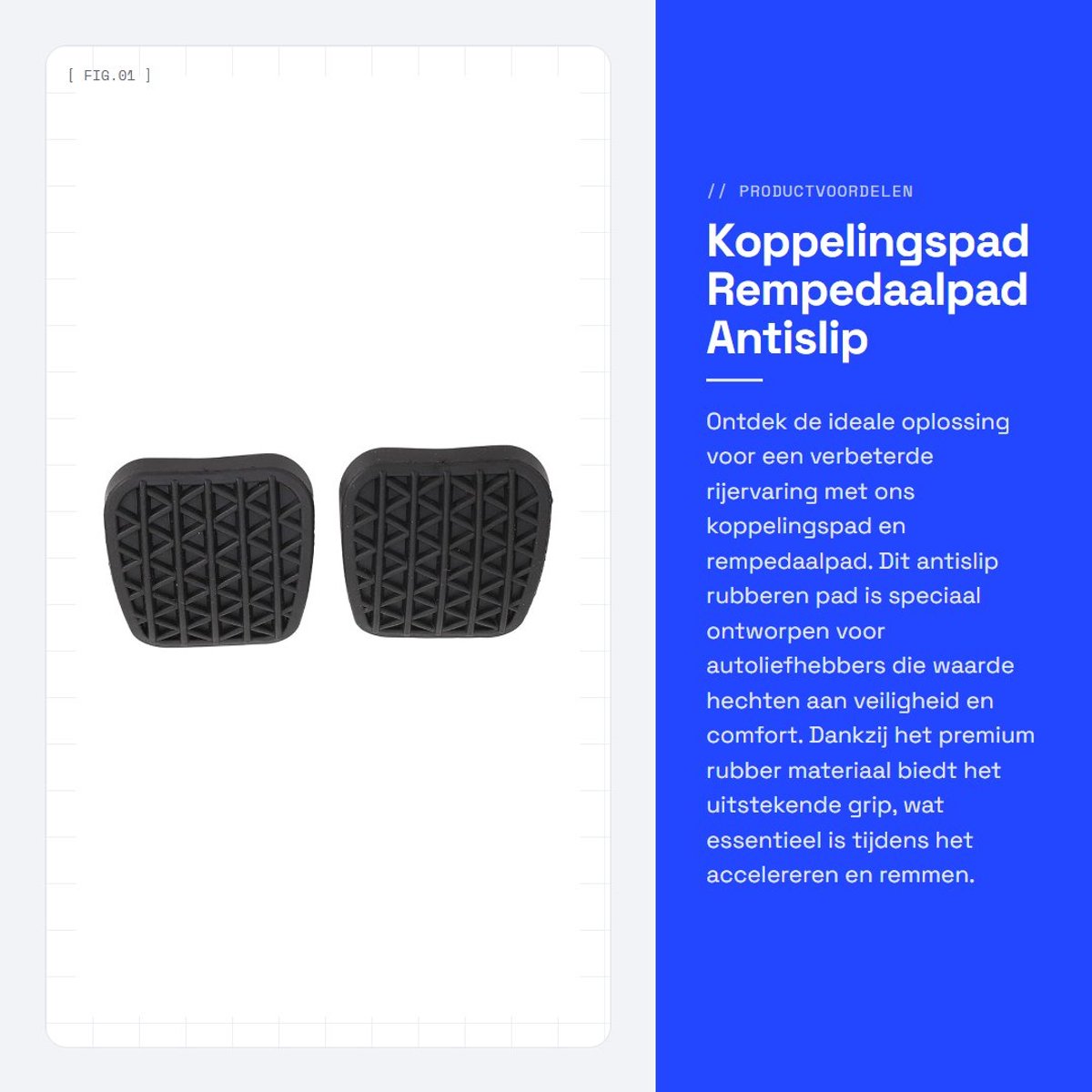Dailygoods- Koppelingspad Antislip - Rempedaalpad - Rubber - Vervanging voor Insignia A/Zafira C - OE-nummer 13281359 - Duurzaam en robuust - Pedal
