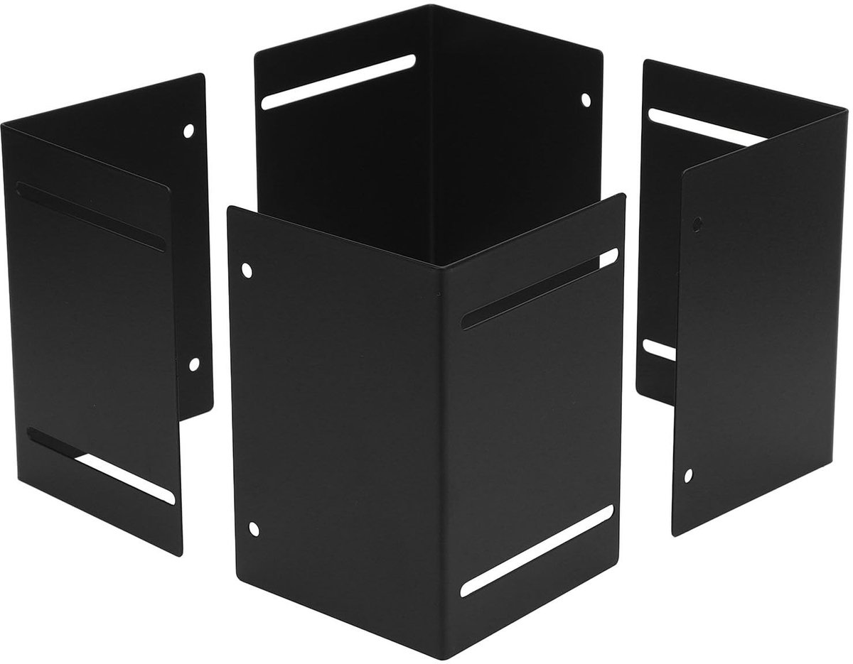 Dailygoods- Postbeschermer Verstelbaar - 4 Stuks Zware Metalen Basisbeschermers - L-vormig Ontwerp - Geschikt voor Houten Palen - Bescherming tegen Regen en Schade - Brievenbusbescherming