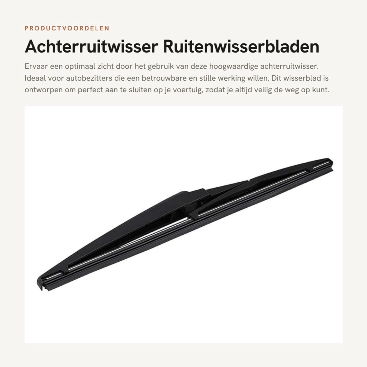 Dailygoods- Achterruitwisserblad Dual Rubber - Ruitenwisserblad - Achterruitenwisser - Vervangend Blad - Eenvoudig te Monteren - Maximaal Contactveld - Ruitenwisser